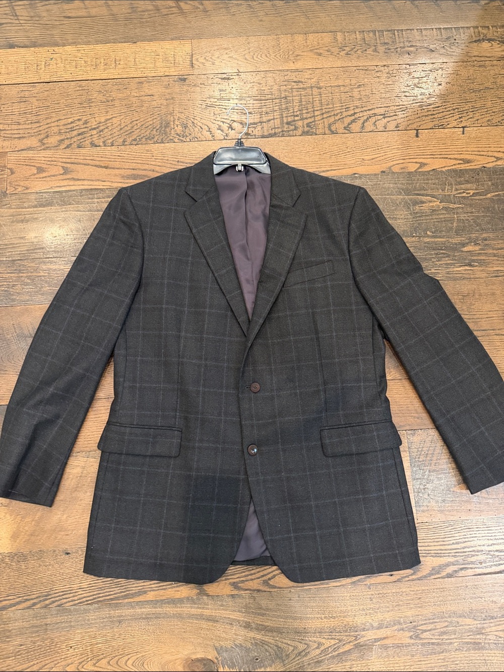 Men’s Brooks Brothers 1818 Madison Charcoal Two-Button Blazer, size 46L,